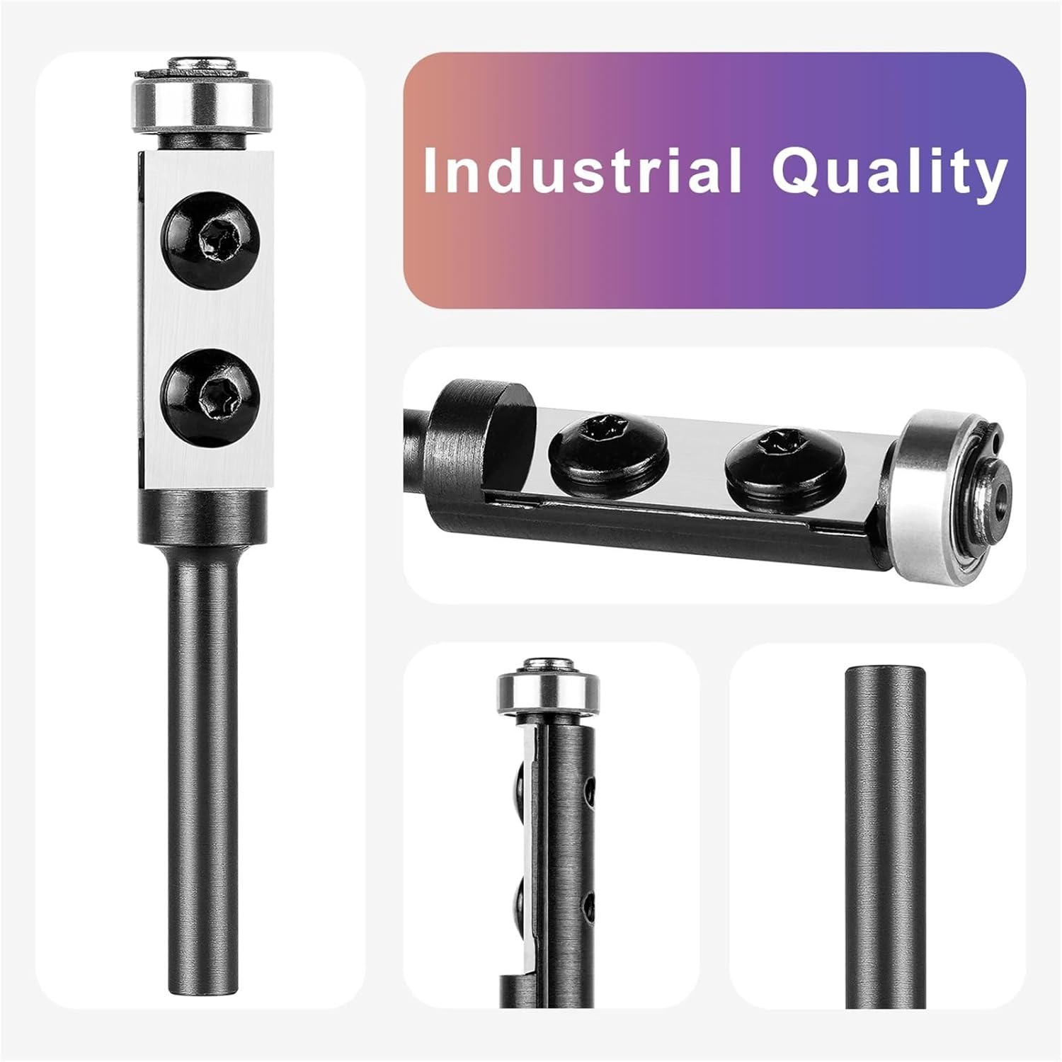 Wood Flush Trim Router Bits with Top Bearings 1/4 Inch Shank with Replaceable Carbide Inserts for Trimming 1Pcs