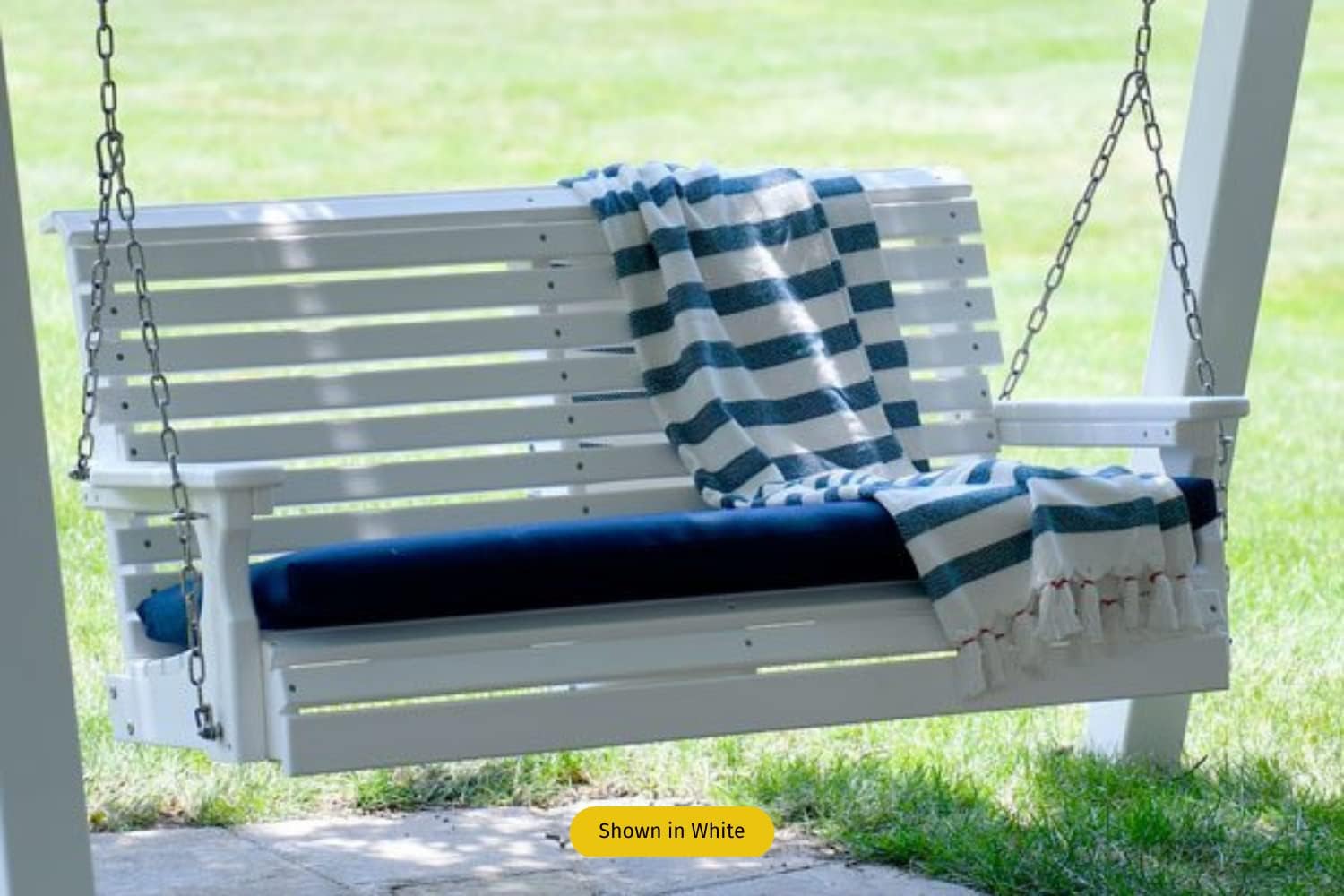 LuxCraft 4' Poly Rollback Plain Porch Swing, Made with Recycled Plastics - Made in USA (Antique Mahogany)