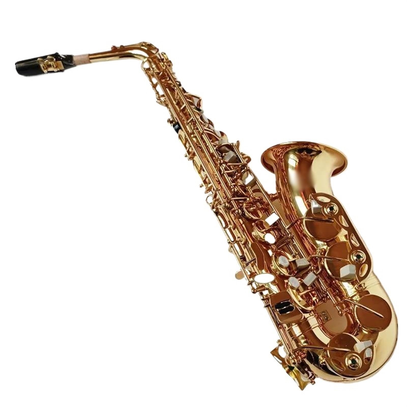 Saksofon Saksofon Altowy Eb, Mosiężny, Złoty Lakier, Instrument Muzyczny, Saksofon E-płaski Z Akcesoriami Do Futerału (Color : Leather bag)
