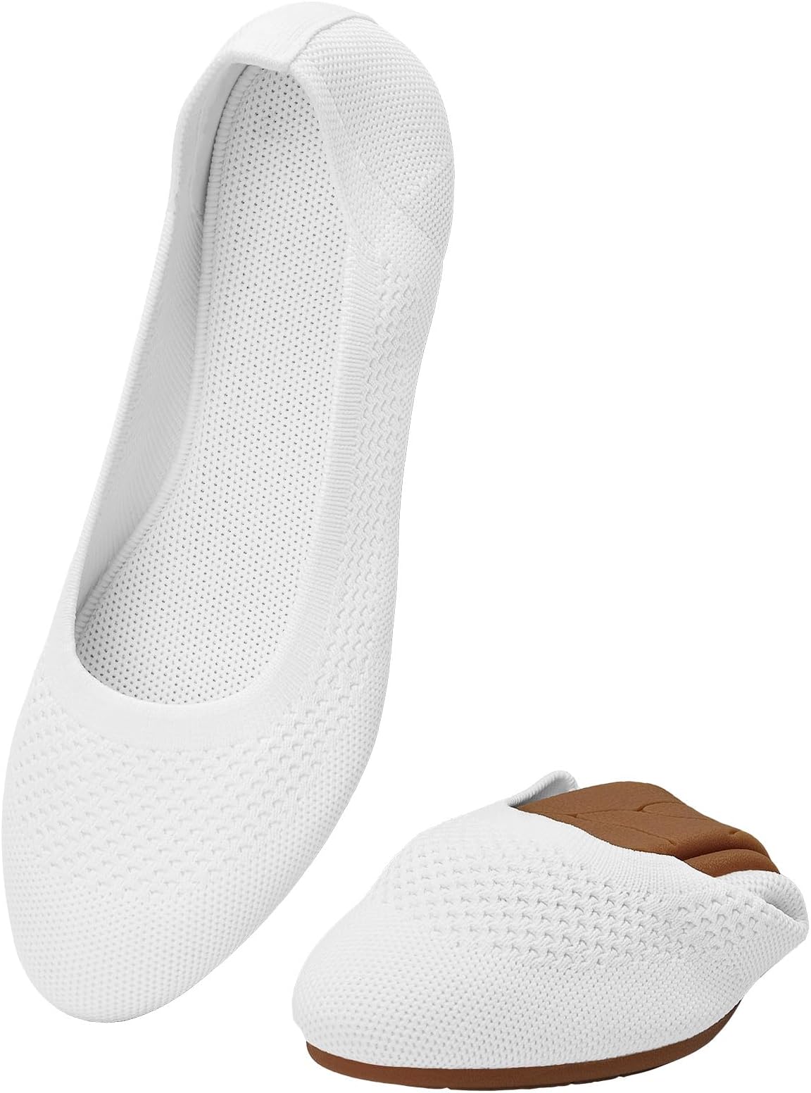 ZZSWomen's Ballerinas Slip On Knit Dress Shoes Pumps Shoes Round Toe