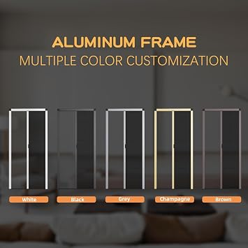Customize Retractable Screen Door, Sliding Folding Screen with Aluminum Frame and Durable Mesh, Keeps Bugs Out, for Front Security Patio Door(Grey