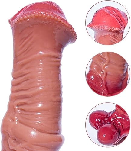 Miniatura 3 de Gran consolador gigante realista de 13.8 pulgadas, diseño de caballo realista, silicona segura para el cuerpo, base de ventosa para diversión manos
