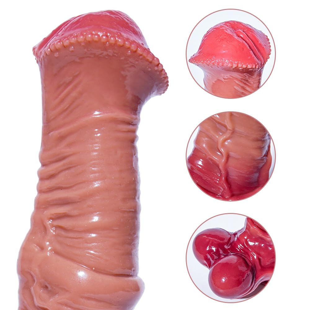 Enorme dildo jumbo di cavallo realistico:35 cm,silicone sicuro,base a ventosa,divertimento a mani libere.Goditi il ​​divertimento e l'esplorazione con questo giocattolo per adulti XXL spesso e lungo