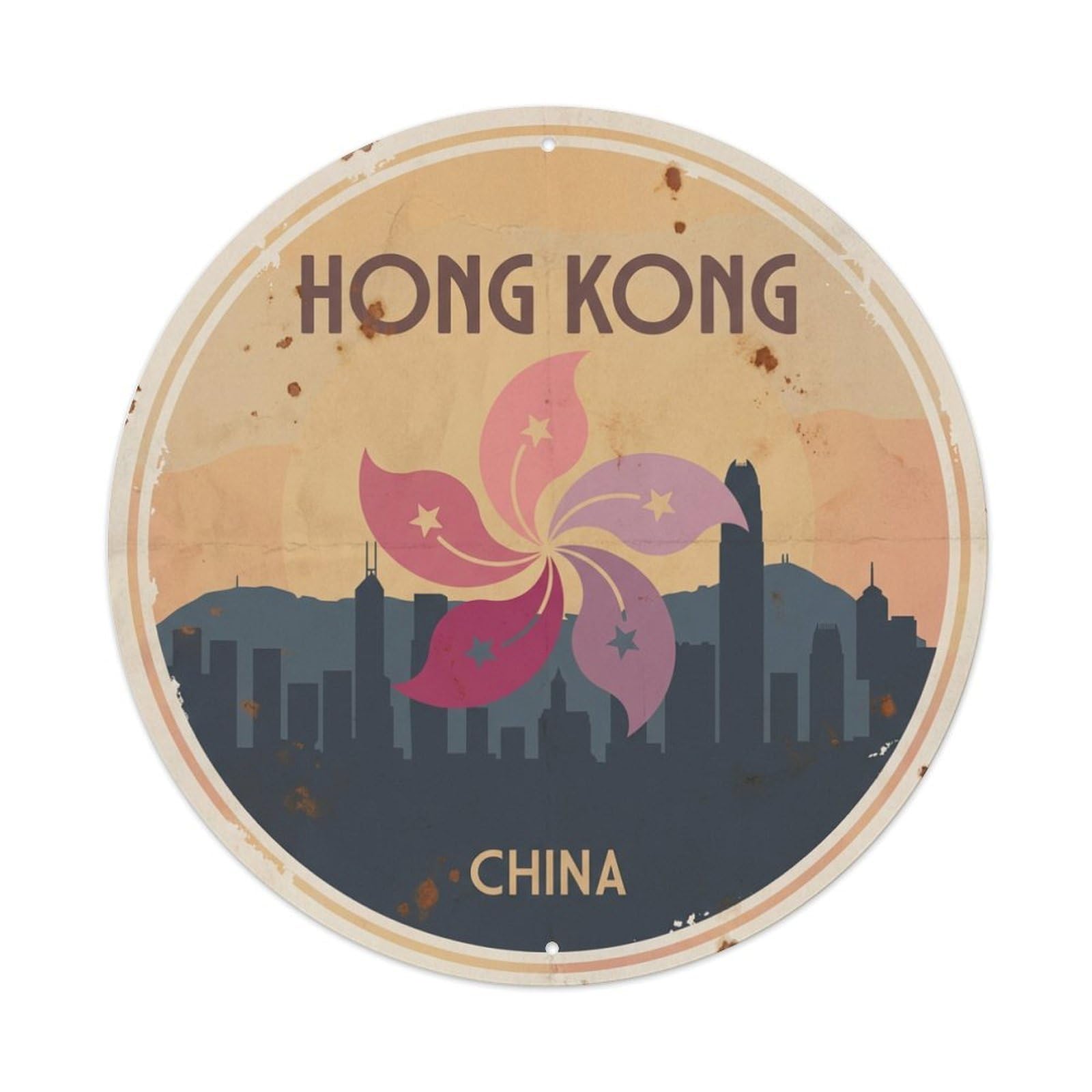 Vintage Travel Hong Kong China Peninsula Metal Tin Sign