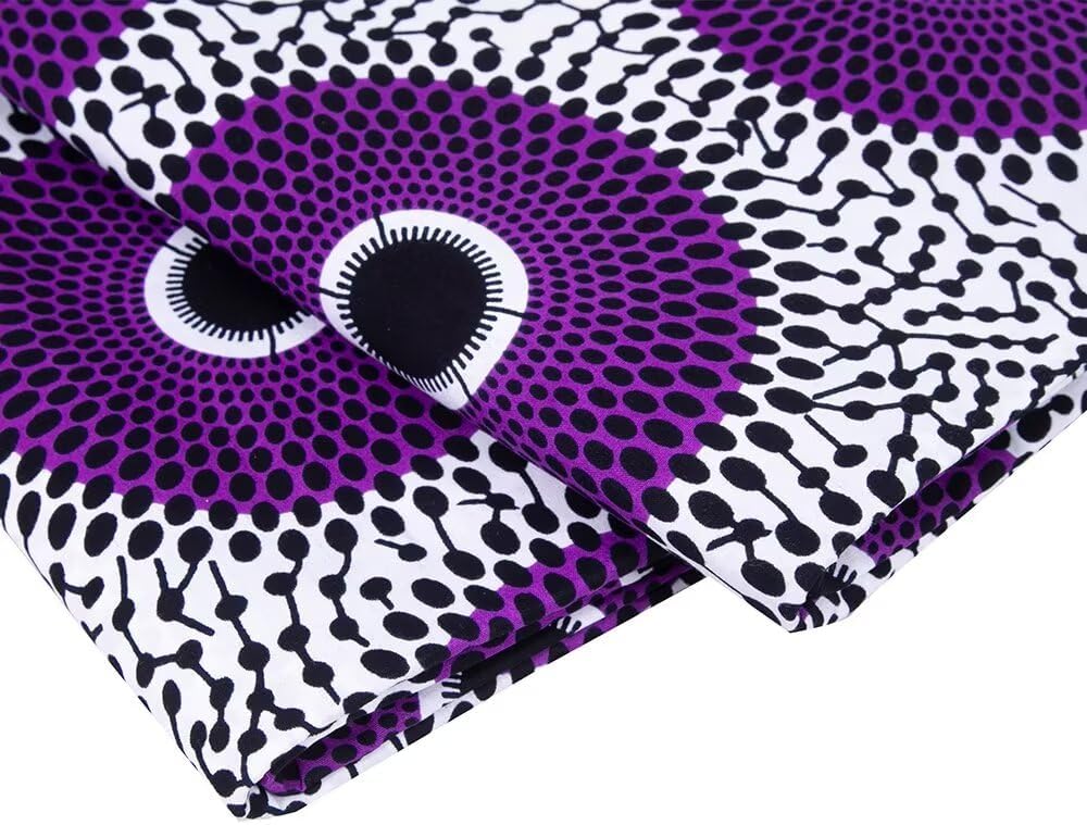 African Fabric Cotton Ankara Wax Print Fabric 6 Yards Cloth for Party Dress