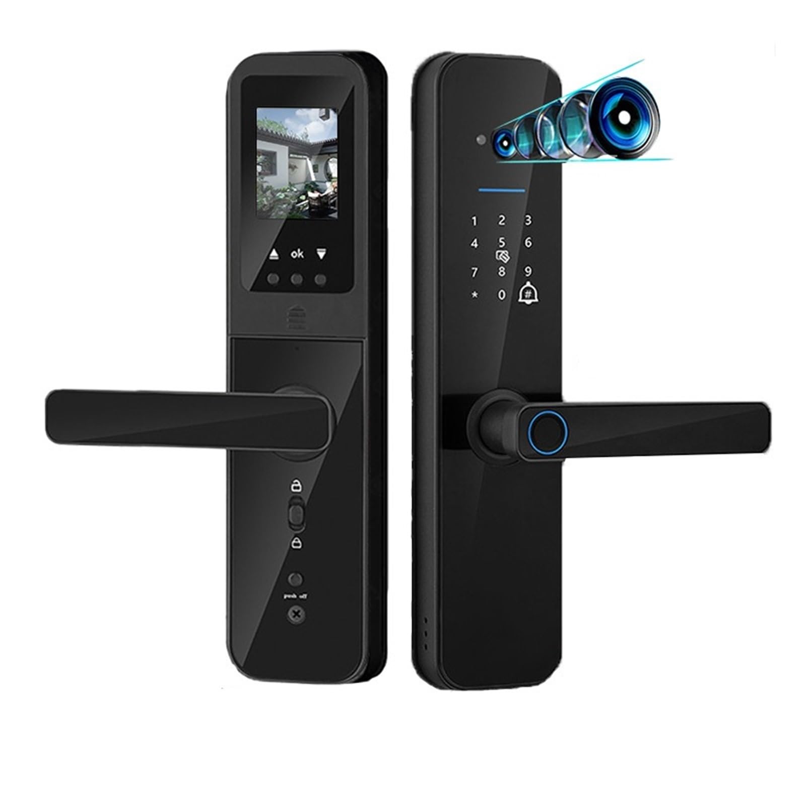 Smart Door Lock, Smart Door Lock Digital Electronic Biometric Camera Fingerprint Keyless Entry Hotel Apartment Locks