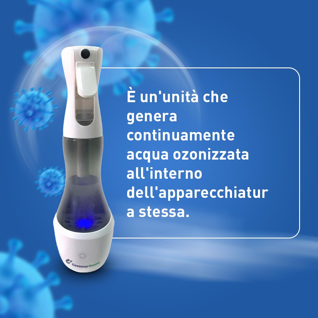 Ozono Home - Spray Generatore di ozono - Pulisce e Disinfetta Superfici - Rimuove odori, virus, batteri e funghi - Leggero e portatile - per uso domestico