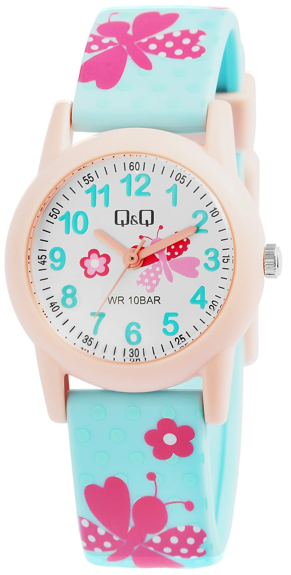 Q&Q Orologio per bambini in silicone, con fibbia ad ardiglione, orologio analogico al quarzo, VR99J015Y