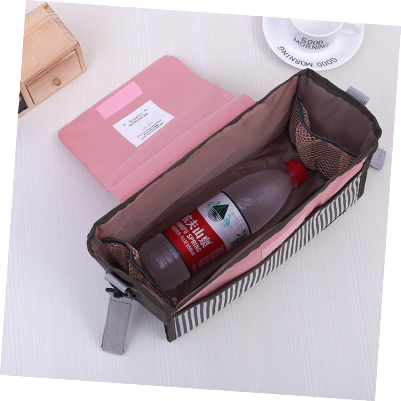 Toyvian 2pcs Stroller Organizer Bag Stripe Design Storage Holder for Diapers Toys and Essentials for Busy Parents Keeps Your Buggy Neat and Organized