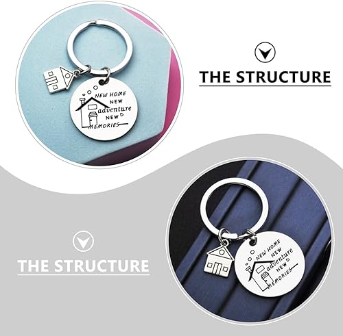 Miniatura 6 de EXCEART Llavero para el hogar, 6 unidades, de acero inoxidable, dijes para el hogar, para parejas, decoración del hogar, llavero para monedero,