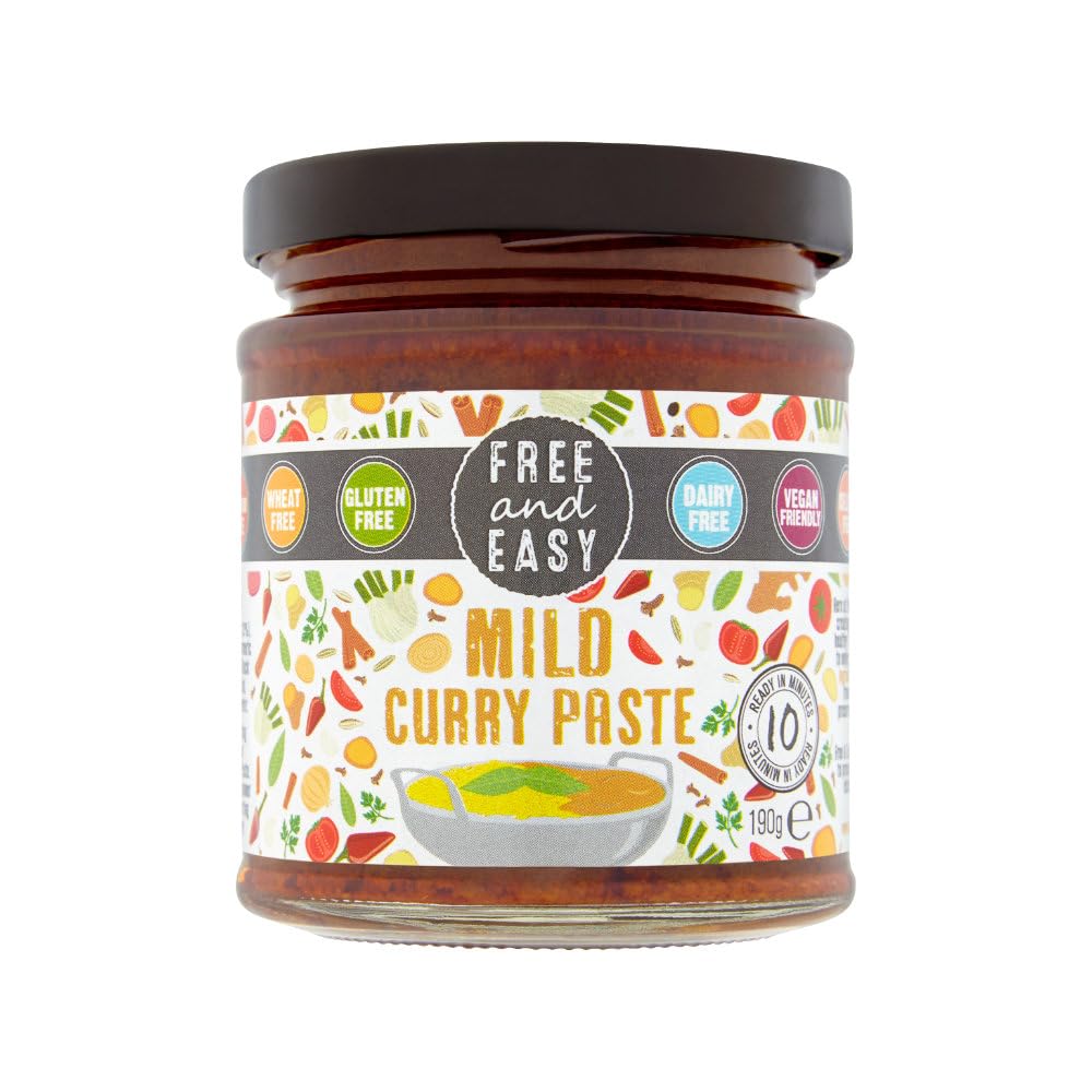 Free and Easy Mild Curry Paste 198 g (Pack of 6)