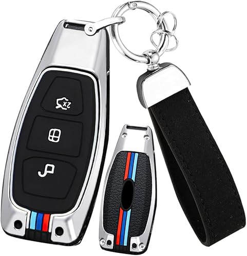 ontto Funda para llavero de 3 botones para Ford Focus ST, funda de llave de automĂłvil de doble protecciĂłn, carcasa de metal y silicona para llave de ontto Funda para llavero de 3 botones para Ford Focus ST, funda de llave de automĂłvil de doble protecciĂłn, carcasa de metal y silicona para llave de