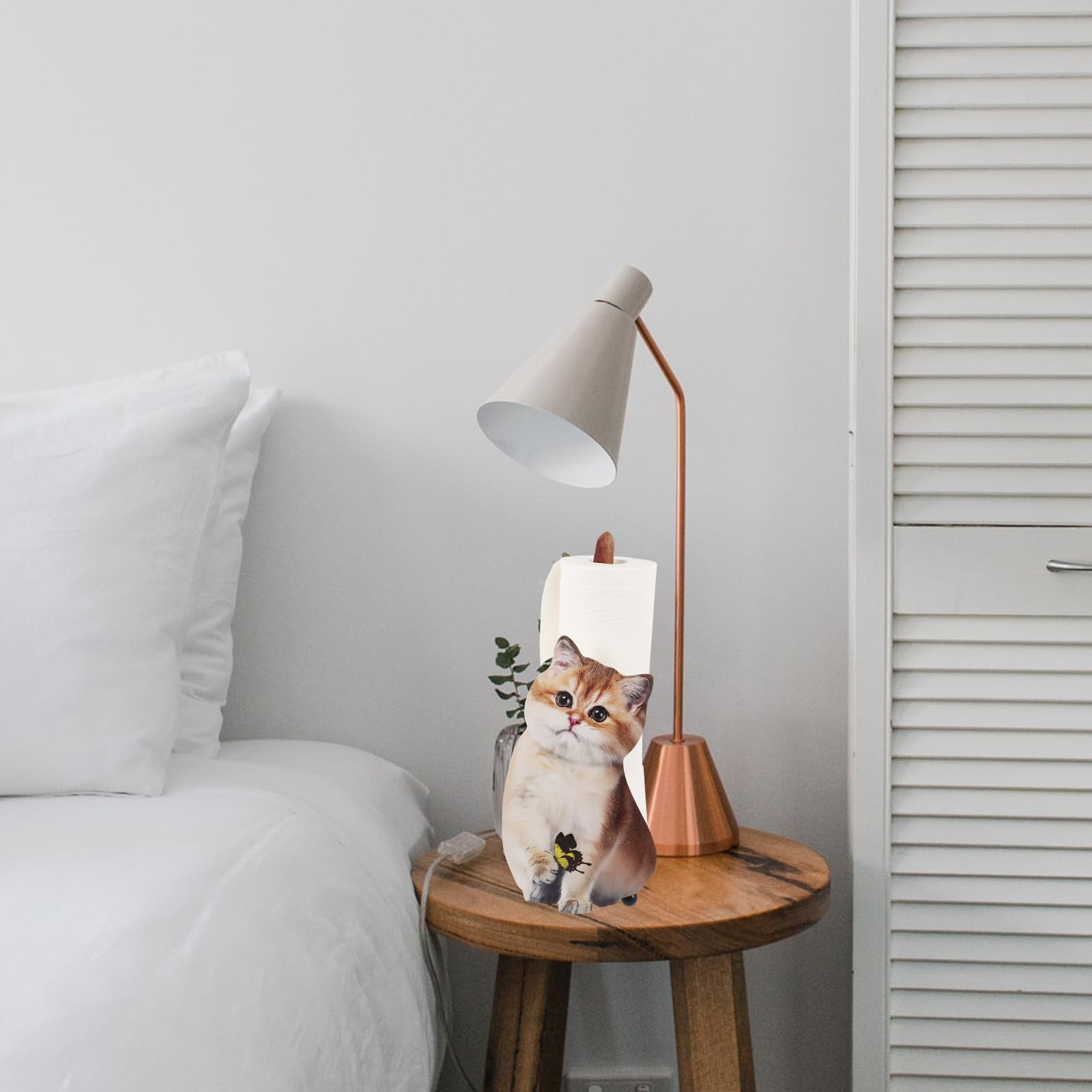 Artibetter Portarotolo di Carta Igienica Portaoggetti a Forma di Gatto in Ferro Compatto Decorativo per Bagno Soggiorno e Sala da Pranzo