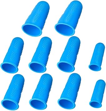 Finger Cots Reusable Silicone Finger Tip Covers for Heat Protection Elastic Protector Sleeves for Ironing Baking Decals Crafts Electronics Repair 10 pcs