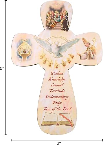 Miniatura 3 de Cruz de pared colgante de paloma del Espíritu Santo, 5 1/2 pulgadas