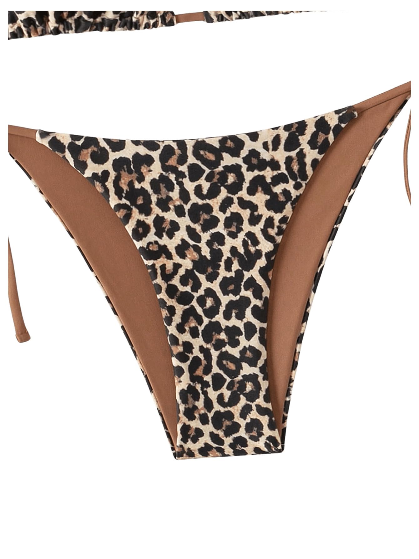 GORGLITTER Zestaw bikini damskie, seksowne stringi trójkątne bikini leo, wiązane na szyi, bikini, lato, plaża, bikini, dwuczęściowy strój kąpielowy, moda kąpielowa
