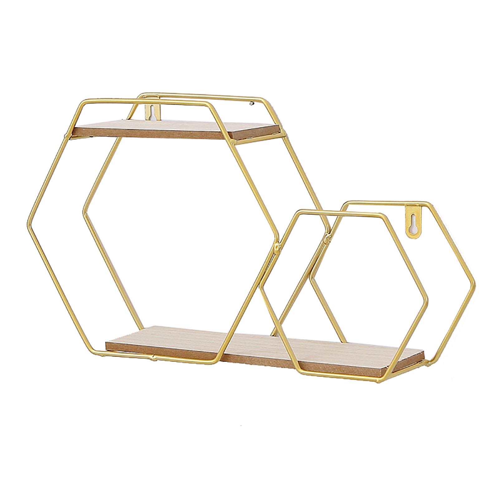 Étagère murale métal hexagonale vintage pour rangement de salon
