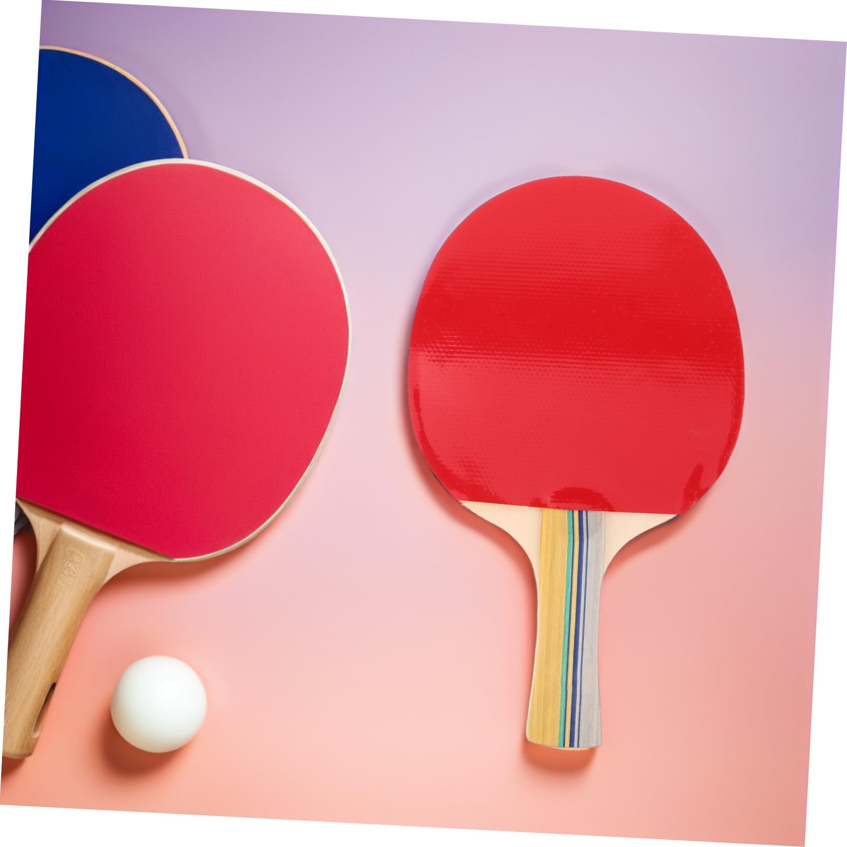 WOONEKY Table Tennis Paddles Set mit Langem Holzgriff Ergonomisch Geformte Griffe für Komfortables Spiel Ausgewogene Schläger für Präzise Set für Heim Partyspiele