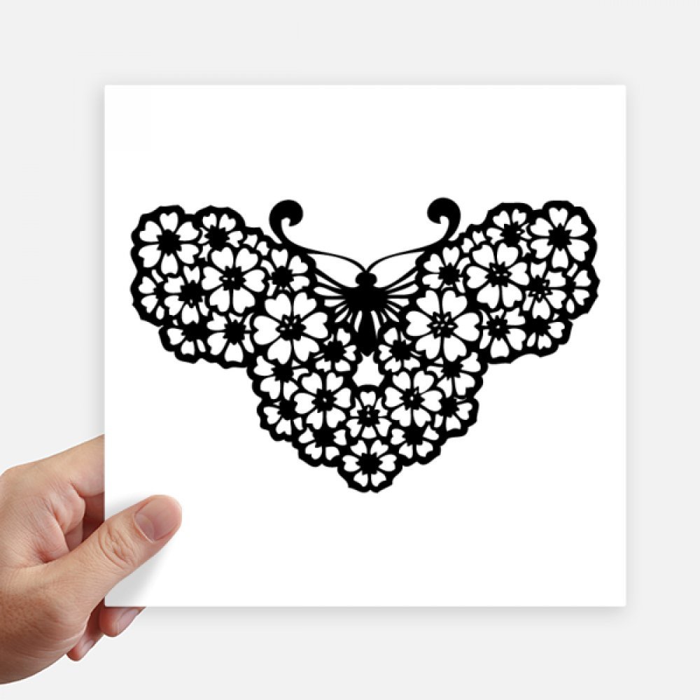 Autocollant papillon floral pour personnaliser ordinateur et valise lot de 4 stickers 20cm