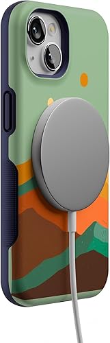 Vista 472 de Casely Funda para iPhone 13 Compatible con MagSafe Color Splash de medianoche Funda retro abstracta Color de medianoche Splash Abstracto