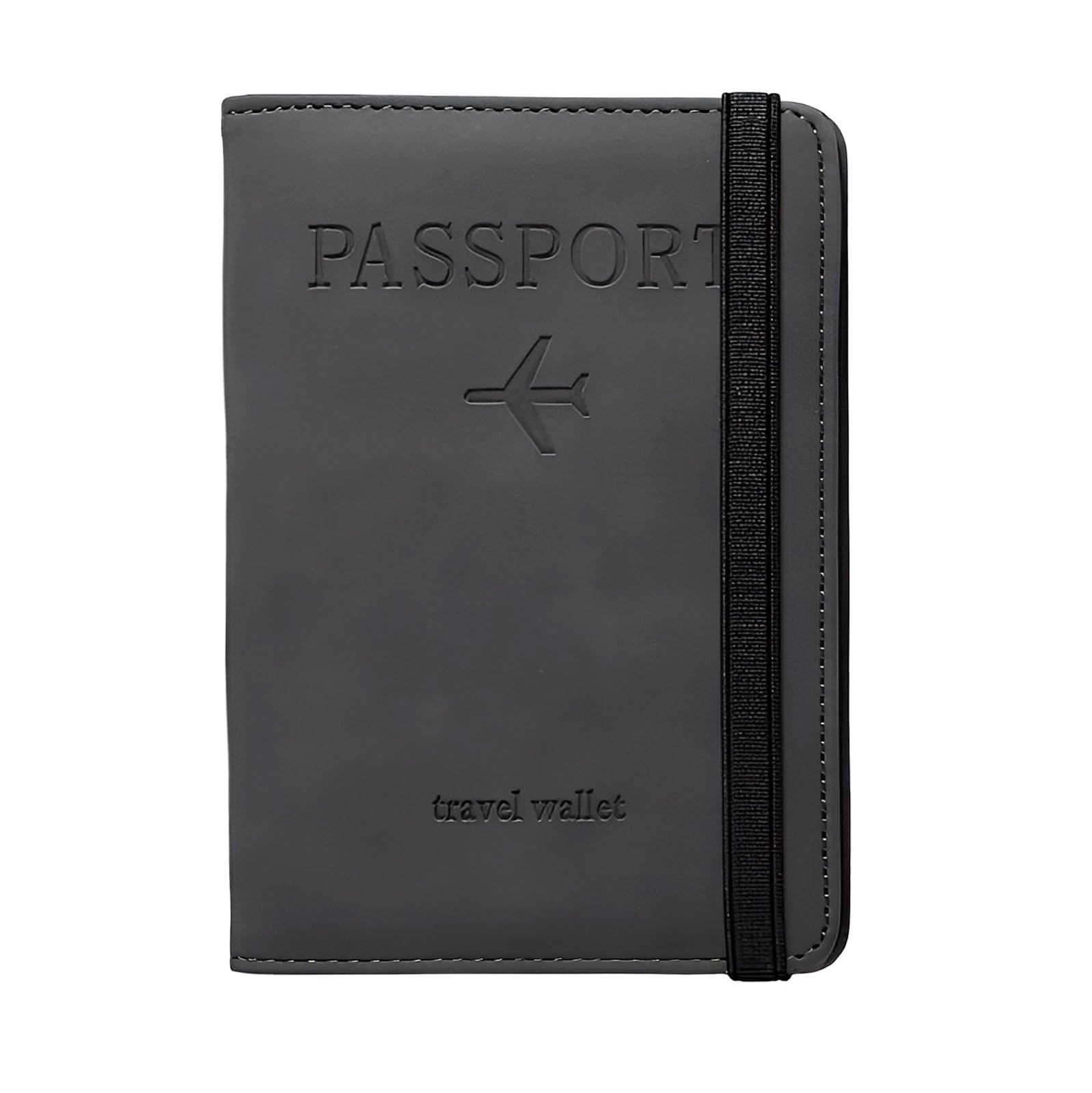 Passport Holder Cover Wallet Travelling Rfid Blocking Pu Leather Card Case Organiser International Travel Must Haves Accessories For Women Men, Grey-image-34