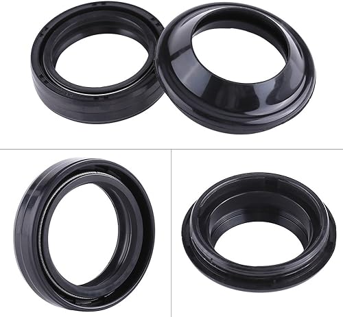 Miniatura 4 de Juego de sellos de polvo de horquilla, sello de aceite de horquilla delantera, impermeable, goma a prueba de polvo, negro de larga duración, para