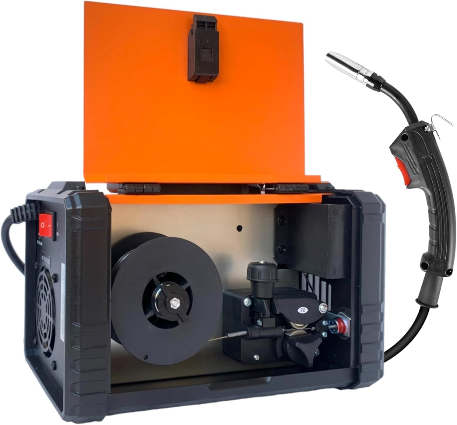 GrecoShop Saldatrice Inverter IGBT 350A MIG No Gas + MMA, Portatile Professionale con Torcia, Maschera e Filo Animato, per Fabbro Officina e Fai da Te, Saldatrice a Filo Continuo ad Alte Prestazioni