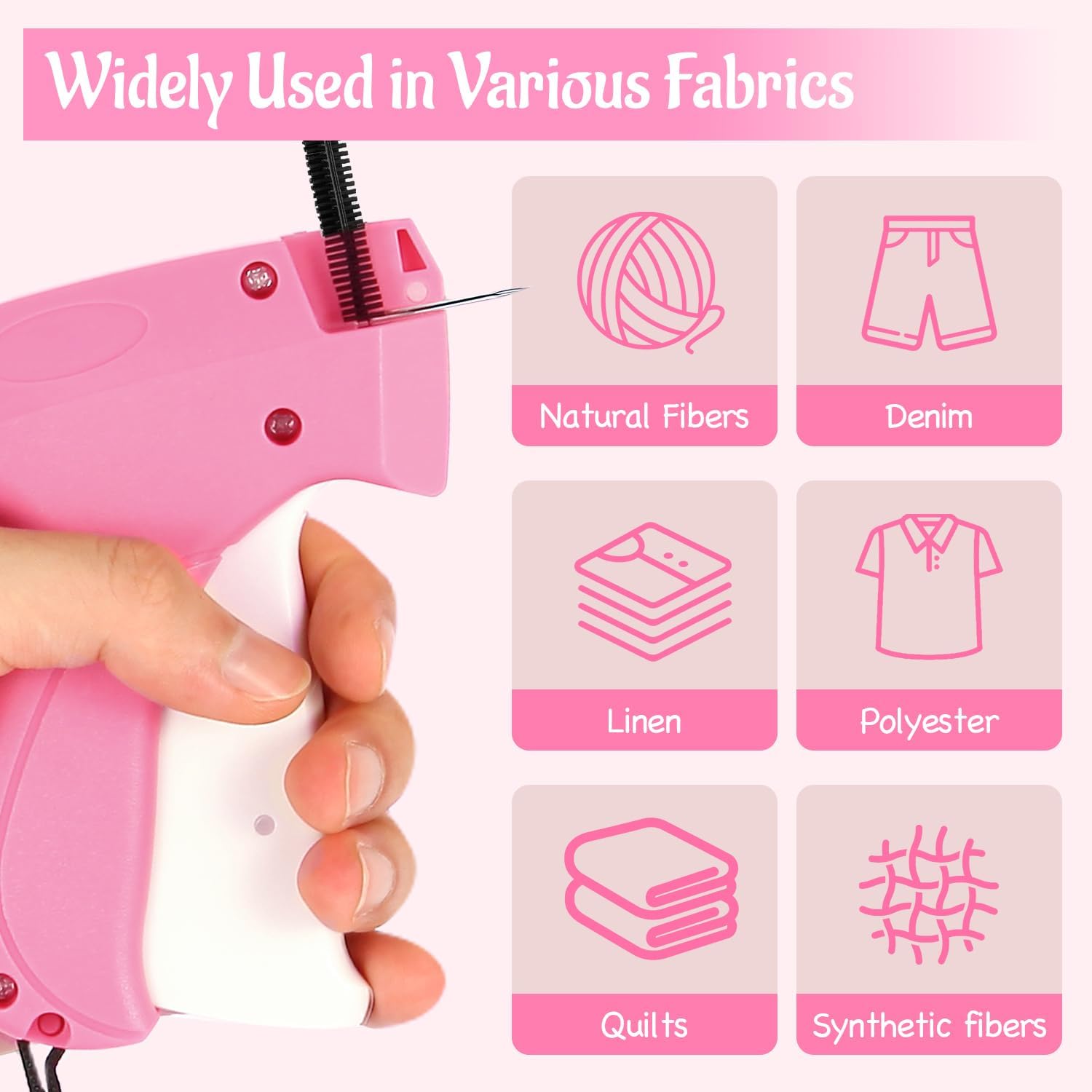 Stitch Gun for Clothes Comes with 6 Fine Needles, 3000 Pcs Micro Fasteners(1500 White & 1500 Black),Stitch Gun Speedy Clothing Fixer, Quick Clothing Fixer - Image 2