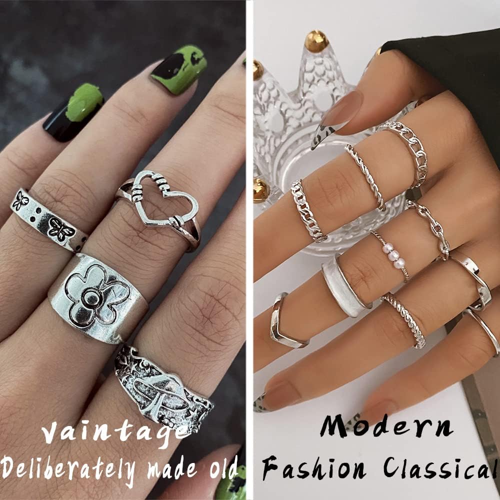 36 Stück Silberplattiertes Schmuckset mit 3 Halsketten, 12 Armbändern, 7 Ohrläppchen Ohrringen, 14 Knöchelringen für Frauen und Mädchen als Geschenk für Valentinstag, Jahrestag,