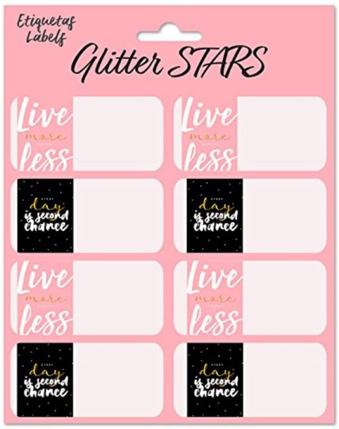 Grupo Erik Editores ELE0244 - Pack de 16 etiquetas con diseño Glitter Stars, 15.8 x 20 cm