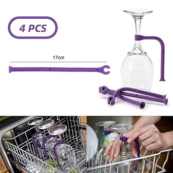 Supports De Verre à Vin En Silicone Pour Lave-Vaisselle - Lot De 4 - Fixation Universelle