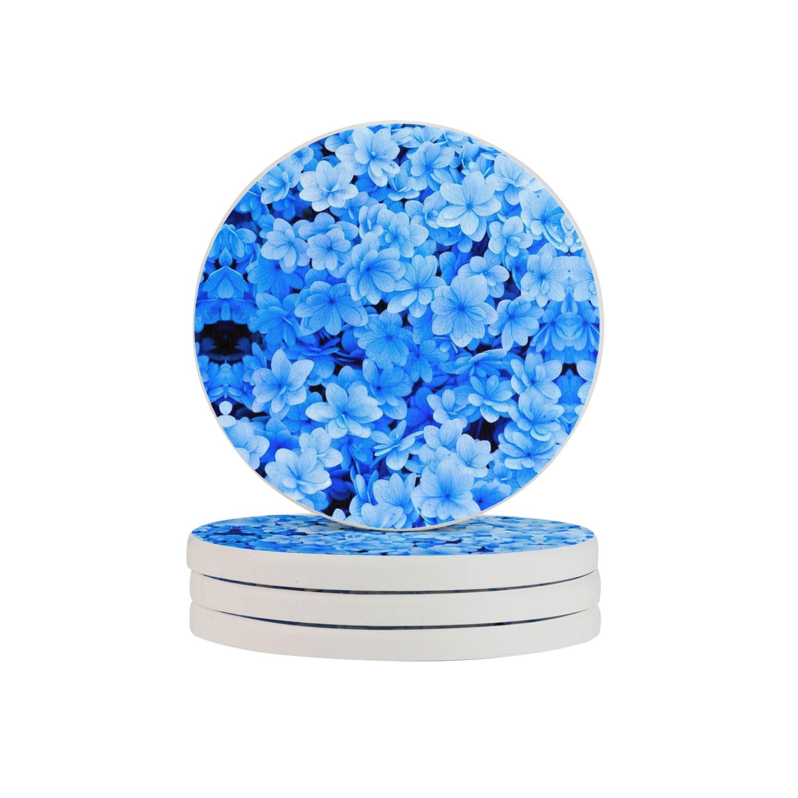 Dessous de verre en diatomite bleue 10,2 cm résistant à la chaleur pour table et bureau
