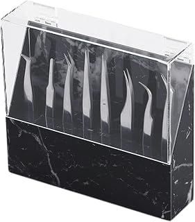 Lash Tweezer Holder, Dust-proof Acrylic Tweezer Holder with 8 Holes, Sturdy Portable Stand for Eyelash Extensions Supplies Acrylic Display Stand.