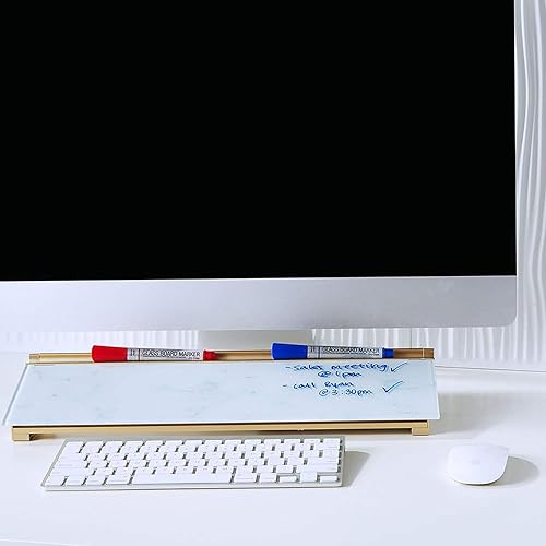 Vista 19 de Quartet GDP186B - Almohadilla de cristal para computadora de escritorio, 18 x 6 pulgadas, pizarra, superficie de borrado en seco, superficie negra