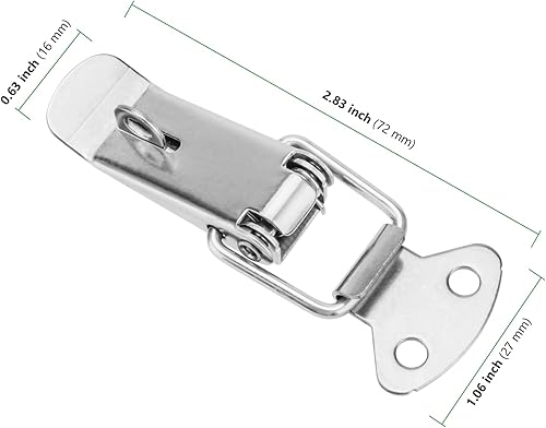 Miniatura 2 de 10 pestillos de palanca con resorte, pestillo de palanca de acero inoxidable, pequeños cierres de caja de herramientas con tornillos de montaje,