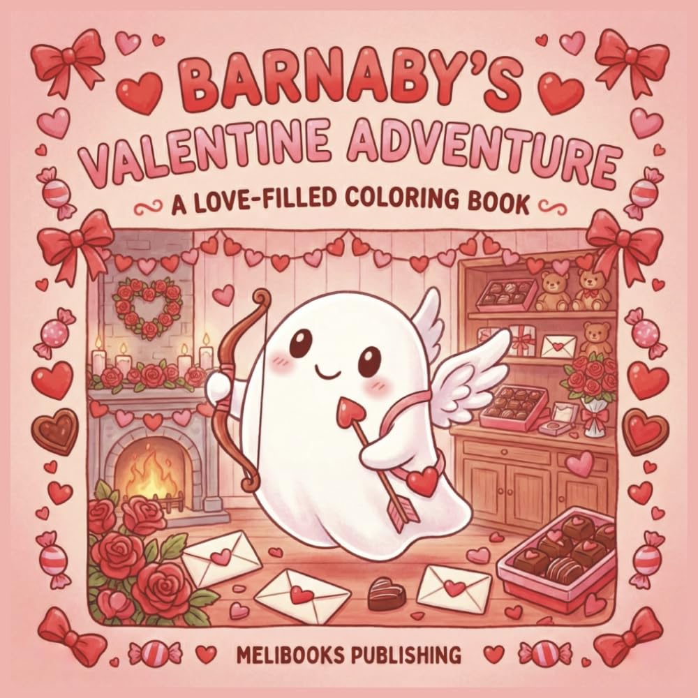 Barnaby's Valentine Adventure: A Spooky-Sweet Coloring Book for Kids Ages 4-8 (50 Cute & Cozy Pages) (Barnaby the Ghost Adventures)