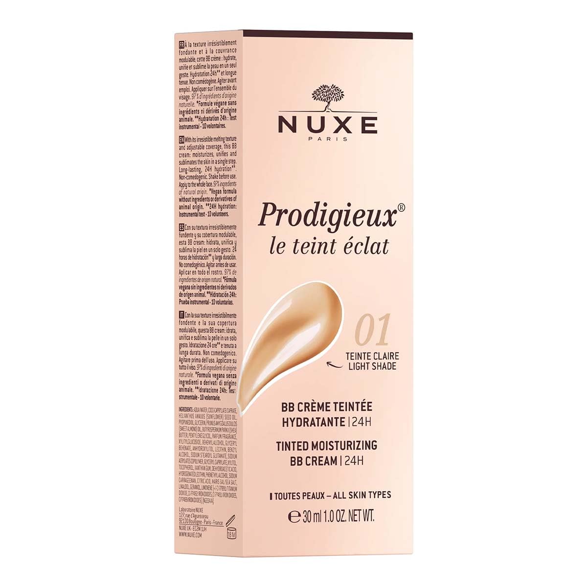 Nuxe Prodigieux BB Crème Teintée Hydratante 30 ml - Teinte : 01 Teinte claire