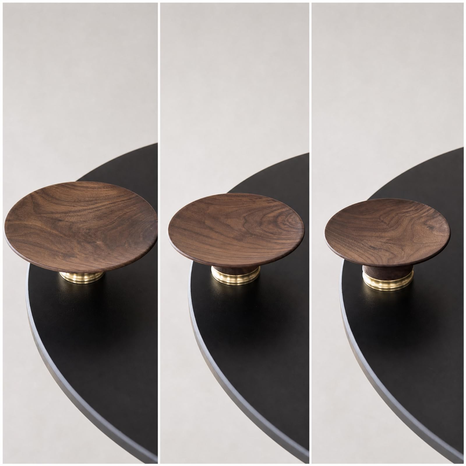 Qianly Plato Redondo Madera Tono Oscuro con Fuente Frutas Madera Tono Oscuro Compacta Bandeja Multiusos para Recepciones, M