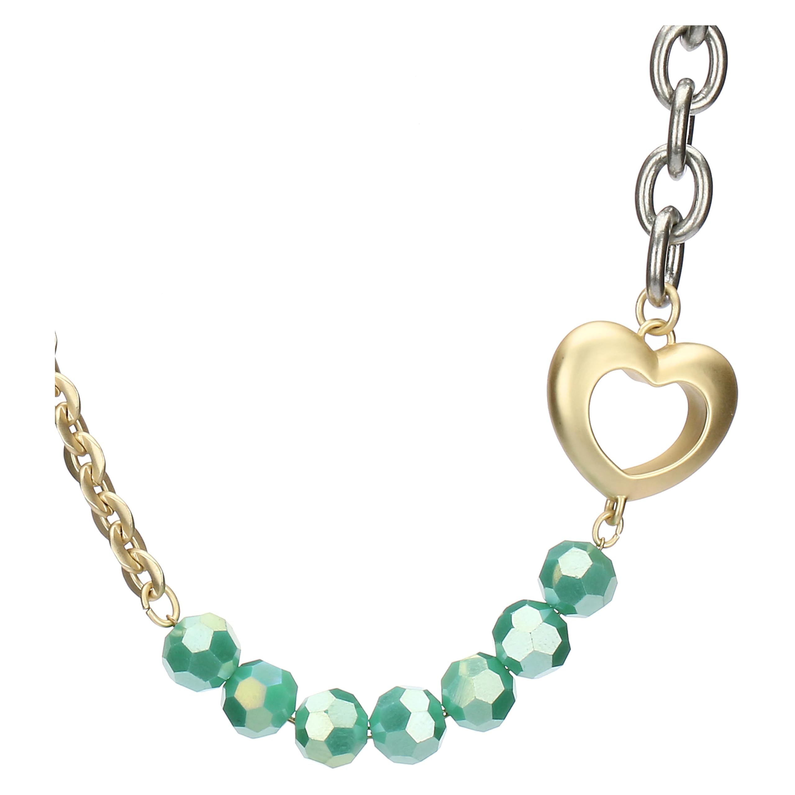 THUN - Collana cuore e perline - metallo, vetro, resina - Collezione Dedicato a te - 40 + 5 cm