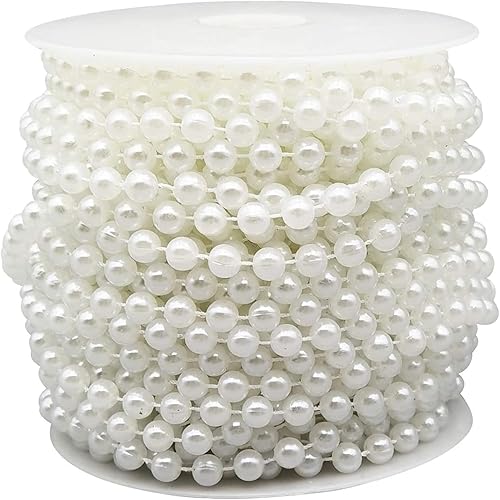 Miniatura 10 de Guirnalda de cuentas de Navidad de 82 pies82.0ft de longitud, cadena de cuentas de perlas sintéticas, guirnalda de árbol de Navidad, decoración de