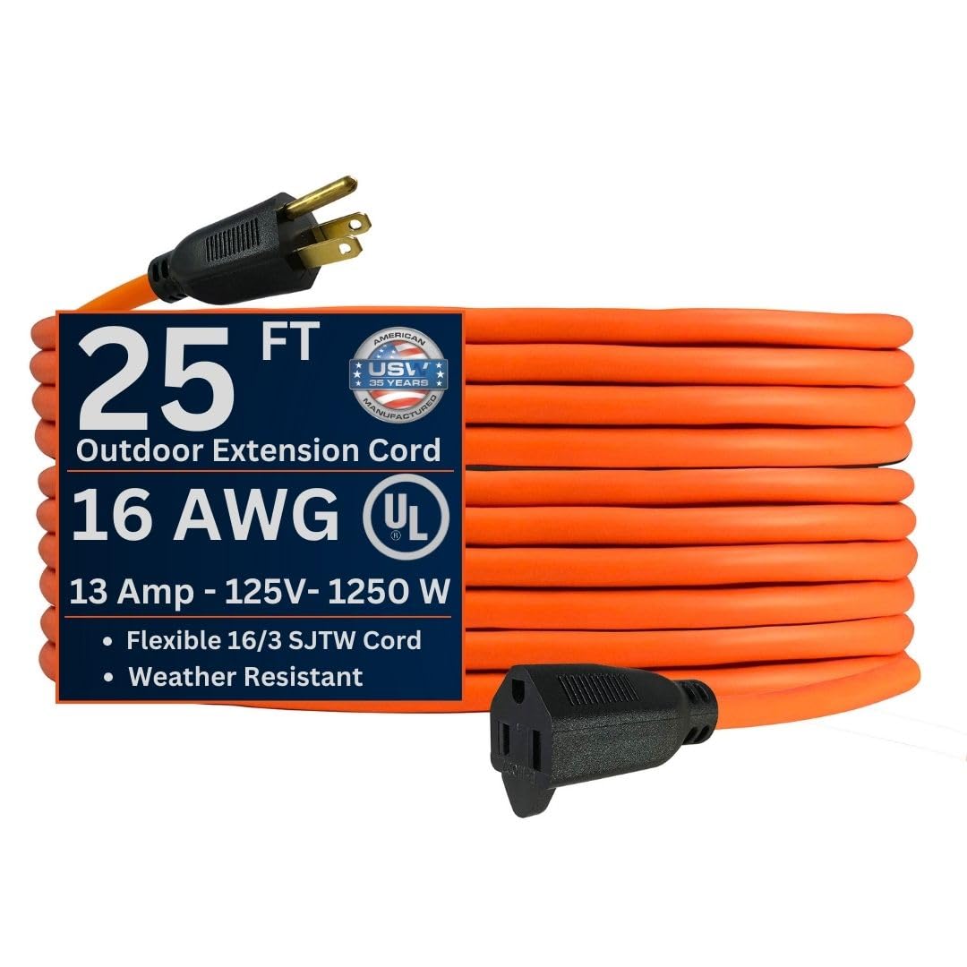 NEIGHBORHOOD×GO OUTNH . ODE / S-CORD RE Three Conductor Grounded Orange Cord - 125V 16/3 x 25ft - Amazon.com