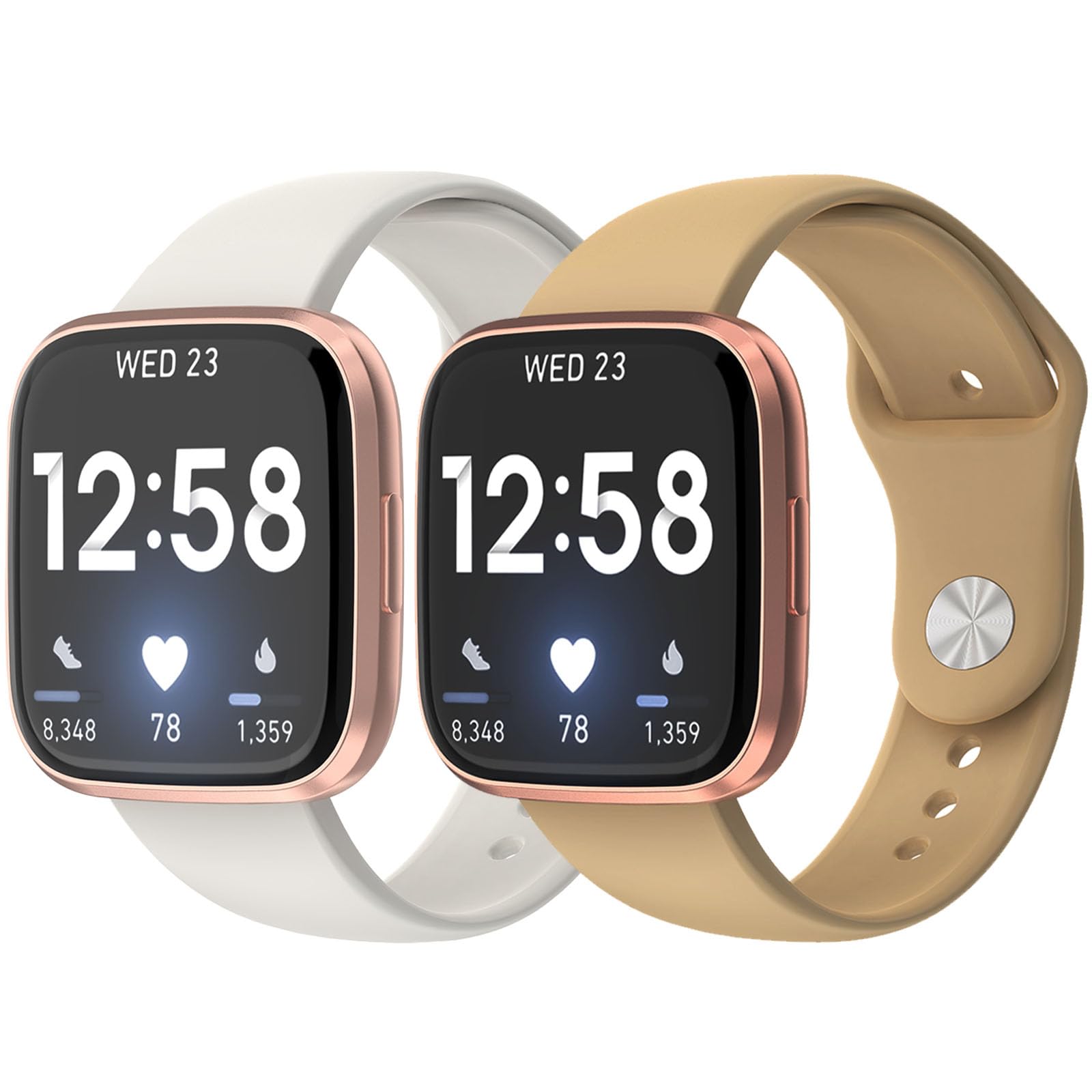 Gleenice 2 Pack Waterproof Bands Compatible with Versa 2 Watch Bands for Women Men, Soft Breathable Sports Replacement Wristbands for Versa 2/Versa Lite/Versa SE