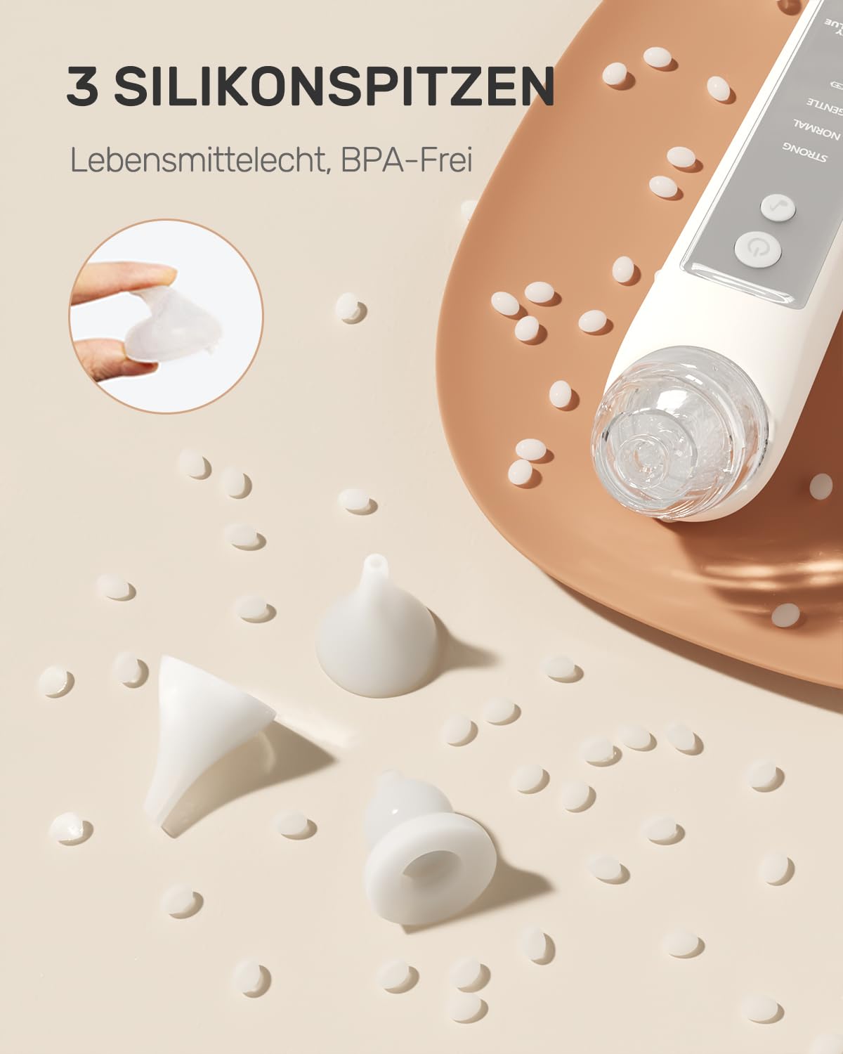 Nasensauger Baby, Nasensauger Baby Elektrisch, Elektrischer Nasensauger Baby Staubsauger Wiederaufladbar Mit 3 Saugstärken Musik Funktion Und 3 Größen Silikon Tipps