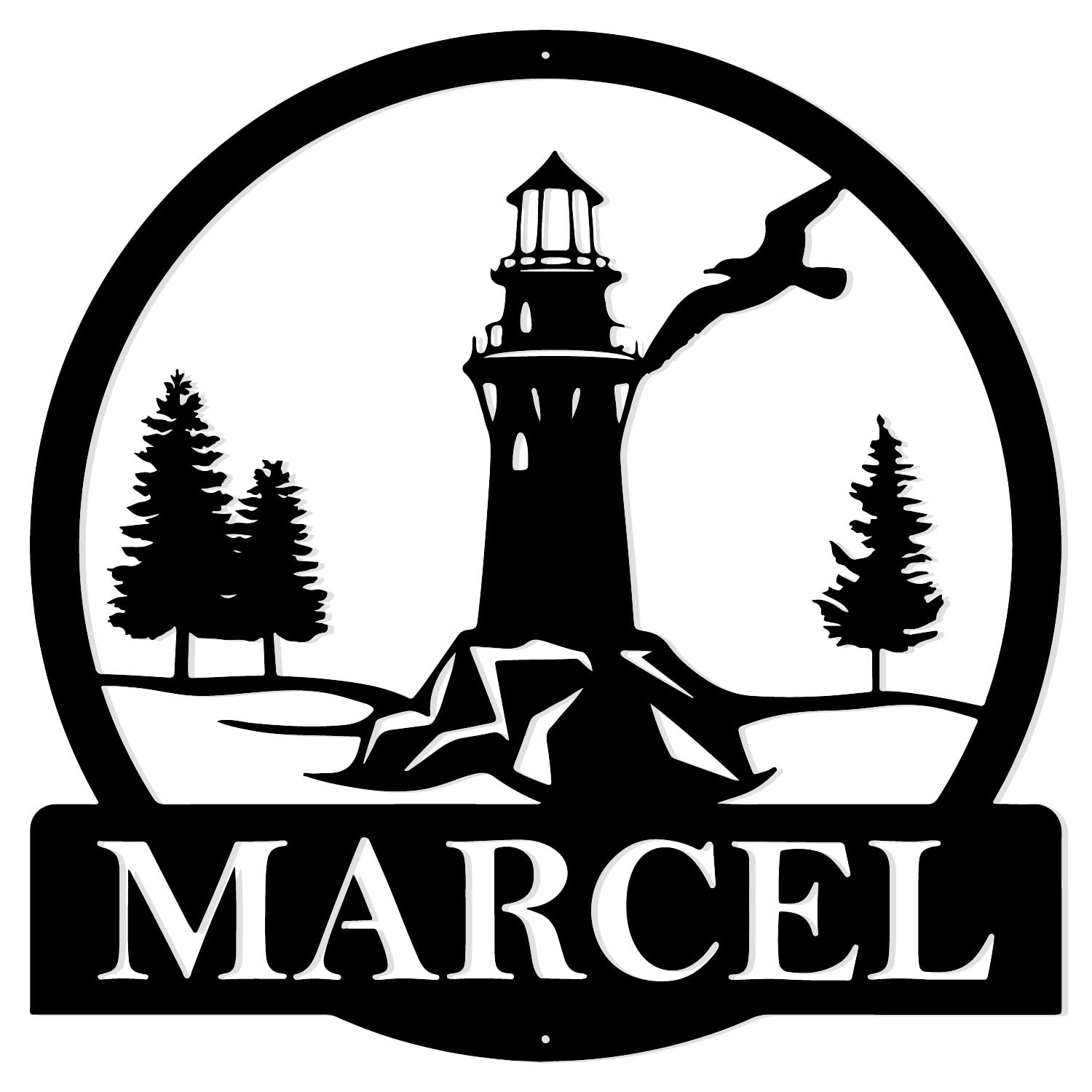 Lighthouse Metal Art,Custom Lighthouse Metal Sign, Personalized Lighthouse Metal Sign,Lighthouse Wall Decor,Custom Lighthouse Monogram,Coastal Decor Metal Sign,Lighthouse Wall Art (Style-9)