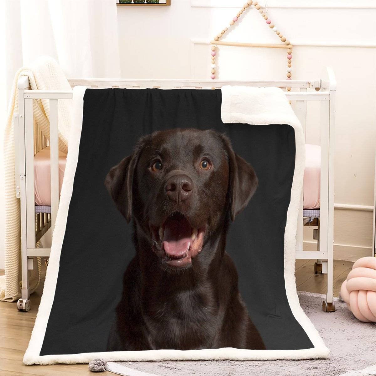 Plaid Couverture Polaire Labrador Retriever 3D Chien De Compagnie Douce Chaude Microfibre ete Hiver Couverture en Flanelle 150x200 pour Jeté de Canapé, Dessus de lit pour Enfant Fille Garcon