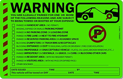 50 Green Fluorescent Multi-Reason Warning Stickers 8