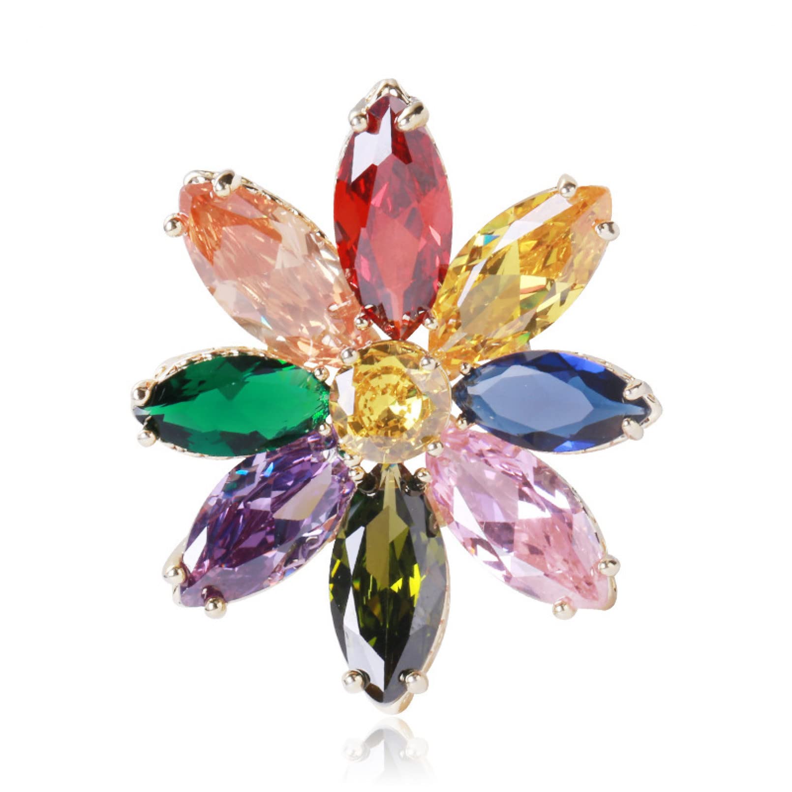 BAJIE-Brosche Bunter Zirkon-Sonnenblumen-Broschen-Schmuck
