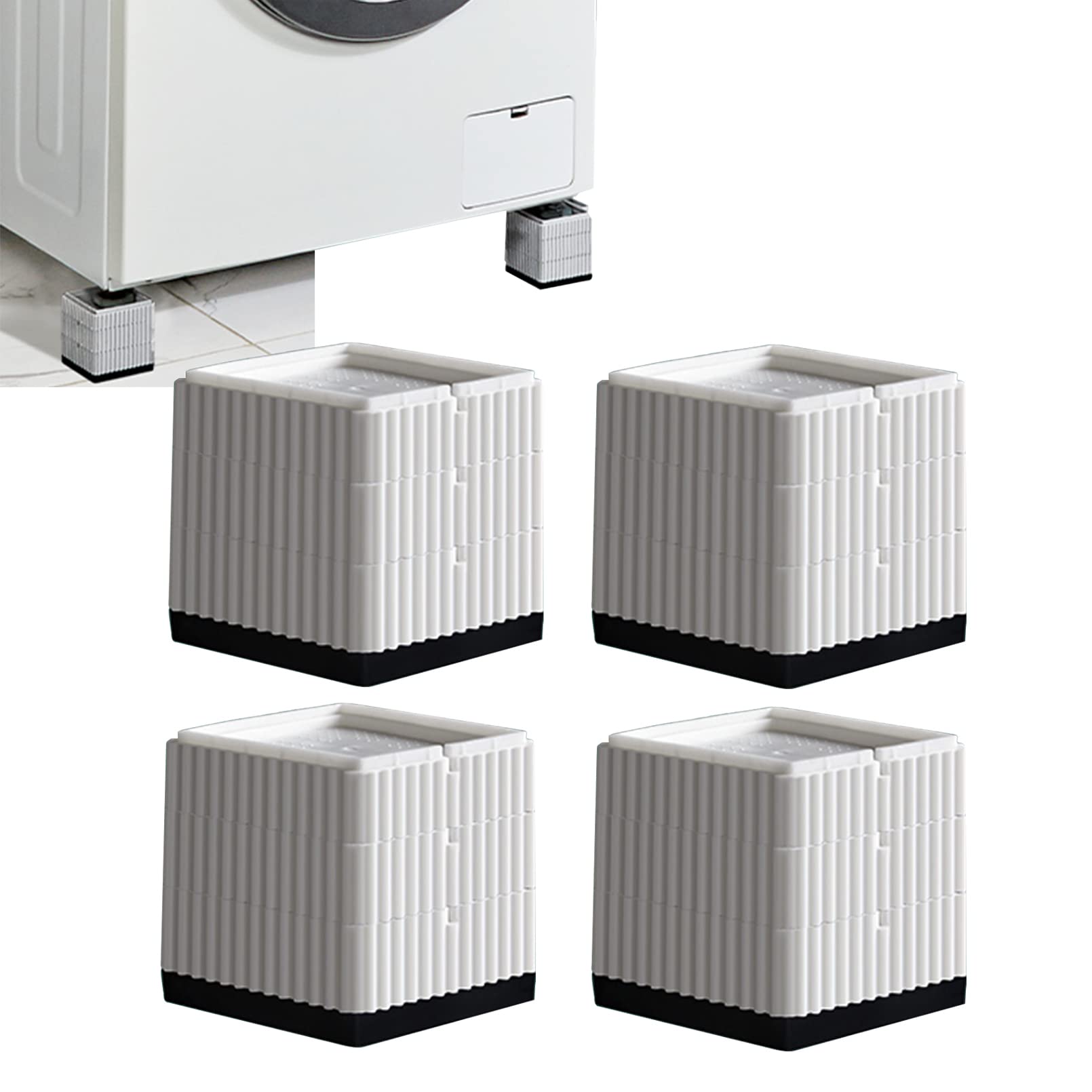 Anti-Vibrations-Waschmaschinenunterstützung Schwingungsdämpfer Unterlage Vibrationsdämpfer Gummi Füße Anti-Walk-Fußpolster fürTrockner, Kühlschrank, Sofa, Tables, 4er Set (Gray,7.8cm)