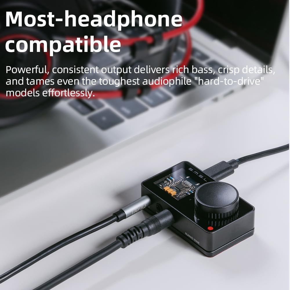 SMSL Nano ONE Pro Scheda audio esterna, chip Hi-Fi DSP, suono surround virtuale 7.1, per Windows/Mac/telefono/Live Stream/giochi, uscita cuffie da 3,5 mm, ingresso microfono, plug and play, senza