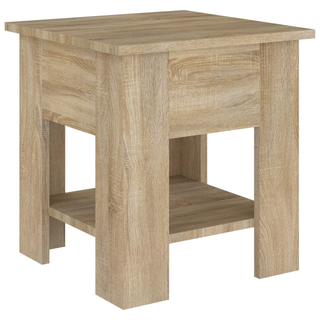 vidaXL Mesa de Centro Auxiliar Consola Mesita Salón Lateral Café Sofá Sala de Estar Muebles Decoración Color Roble 40x40x42 cm Madera Contrachapada
